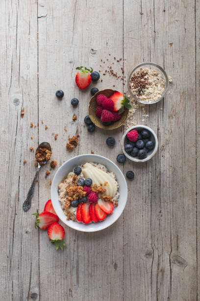 istock High Angle View Of Breakfast Served In Bowl 972705056