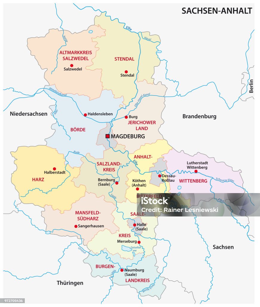 Saxonyanhalt Administrative And Political Map Germany Stock saxonyanhalt-administrative-and-political-map-germany-stock