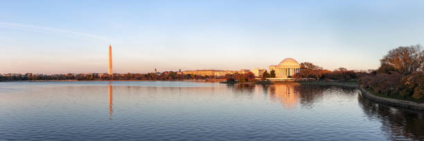 istock Jefferson Memorial and Washington Monument reflected on Tidal Basin in the evening. 972713930