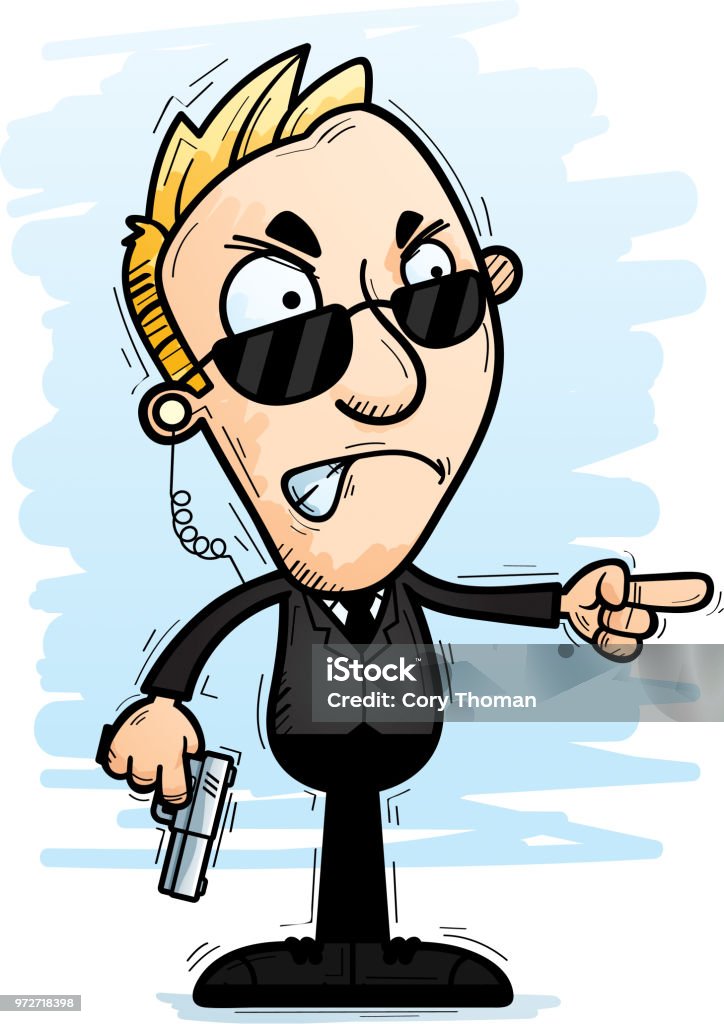 Angry Cartoon Agent Stock Illustration - Download Image Now - Blame, Cartoon,  Clip Art - iStock