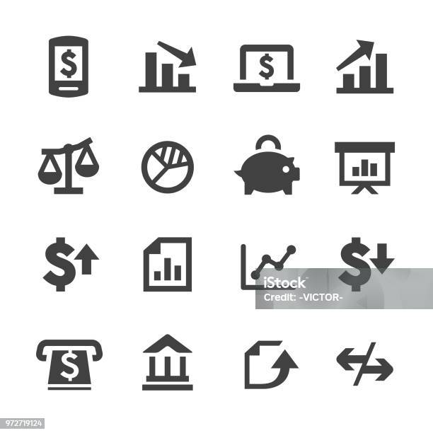 Finance Icon Minimal Series Stock Illustration - Download Image Now - Currency, Chart, Loss