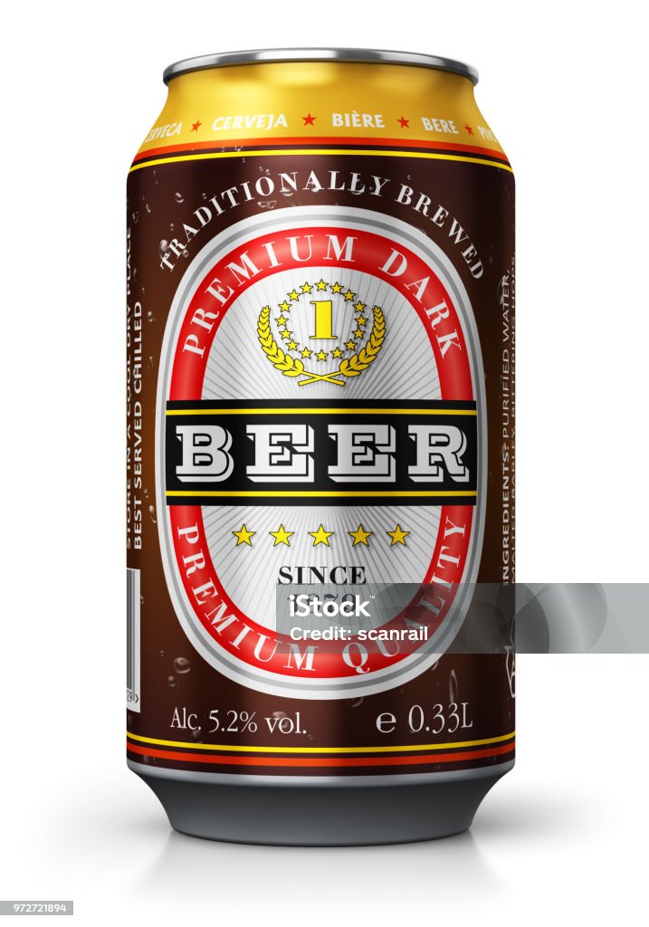 La birra scura può essere isolata su sfondo bianco - Foto stock royalty-free di Birra