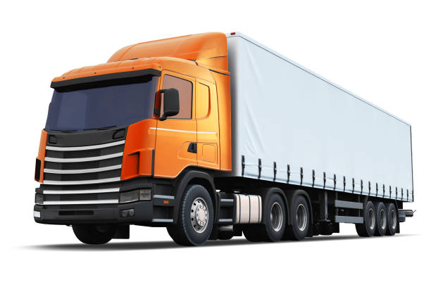 istock Semi-truck isolated on white background 972721960