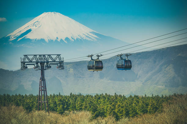 istock mount fuji and ropeway at hakone national park, japan 972733838