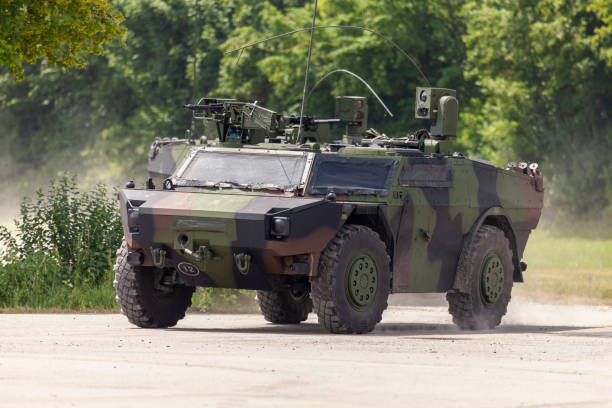 istock German light armoured  reconnaissance vehicle drives on a road 972740178