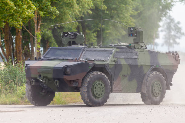 istock German light armoured  reconnaissance vehicle drives on a road 972740208