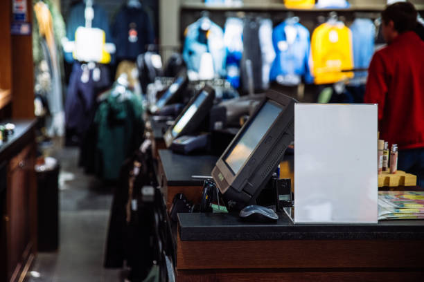 istock cashbox in shop. nobody. shopping concept 972740220