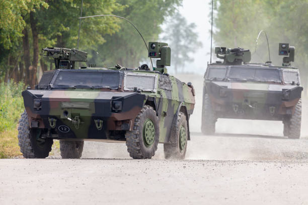 istock German light armoured  reconnaissance vehicle drives on a road 972741824
