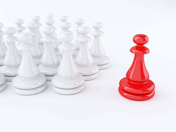 istock 3d Red pawn of chess. Leadership concept. 972749936