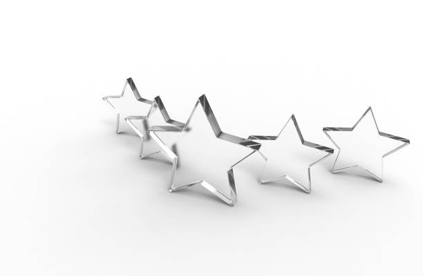 istock Five glass stars isolated on white background. 972754660
