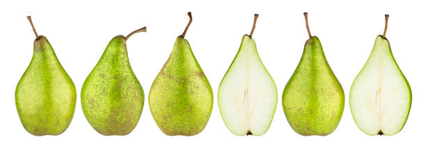 istock Green conference pears isolated on white background. With clipping path. Collection. 972754872