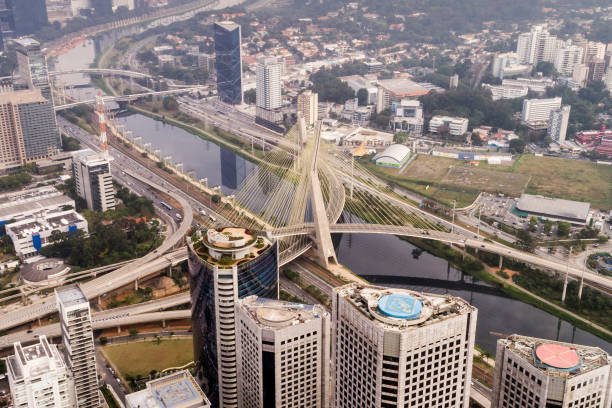 istock Marginal Pinheiros, Ponte estaiada At Sao Paulo, Brazil 972755810