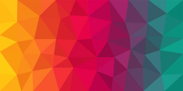 Colorful Low Poly Vector Background Colorful low poly vector gradient background. Polygonal texture, good as a cell phone, marketing material, or website backdrop. All polygons are in separate layers. mosaic stock illustrations