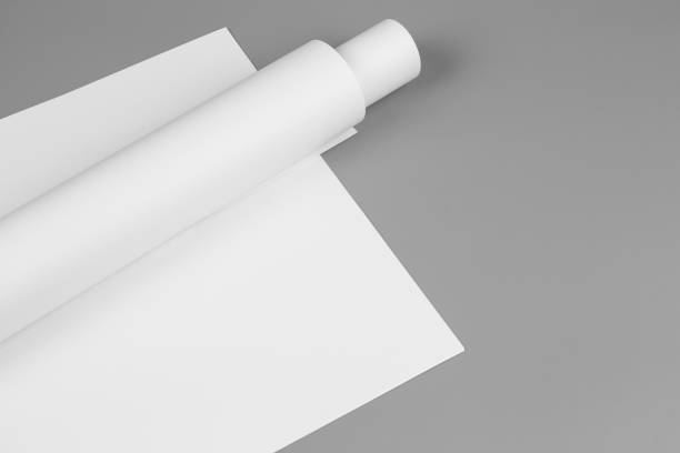 istock Blank portrait mock-up paper. brochure magazine isolated on gray, changeable background / white paper isolated on gray 972760740