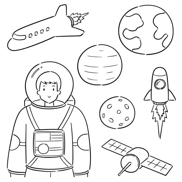 astronaut vector set of astronaut airless stock illustrations