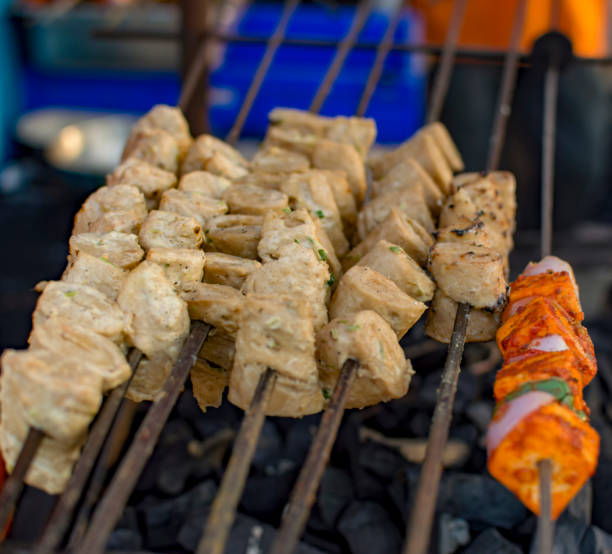 istock Soya tikka and cheese kebabs on steak 972766984