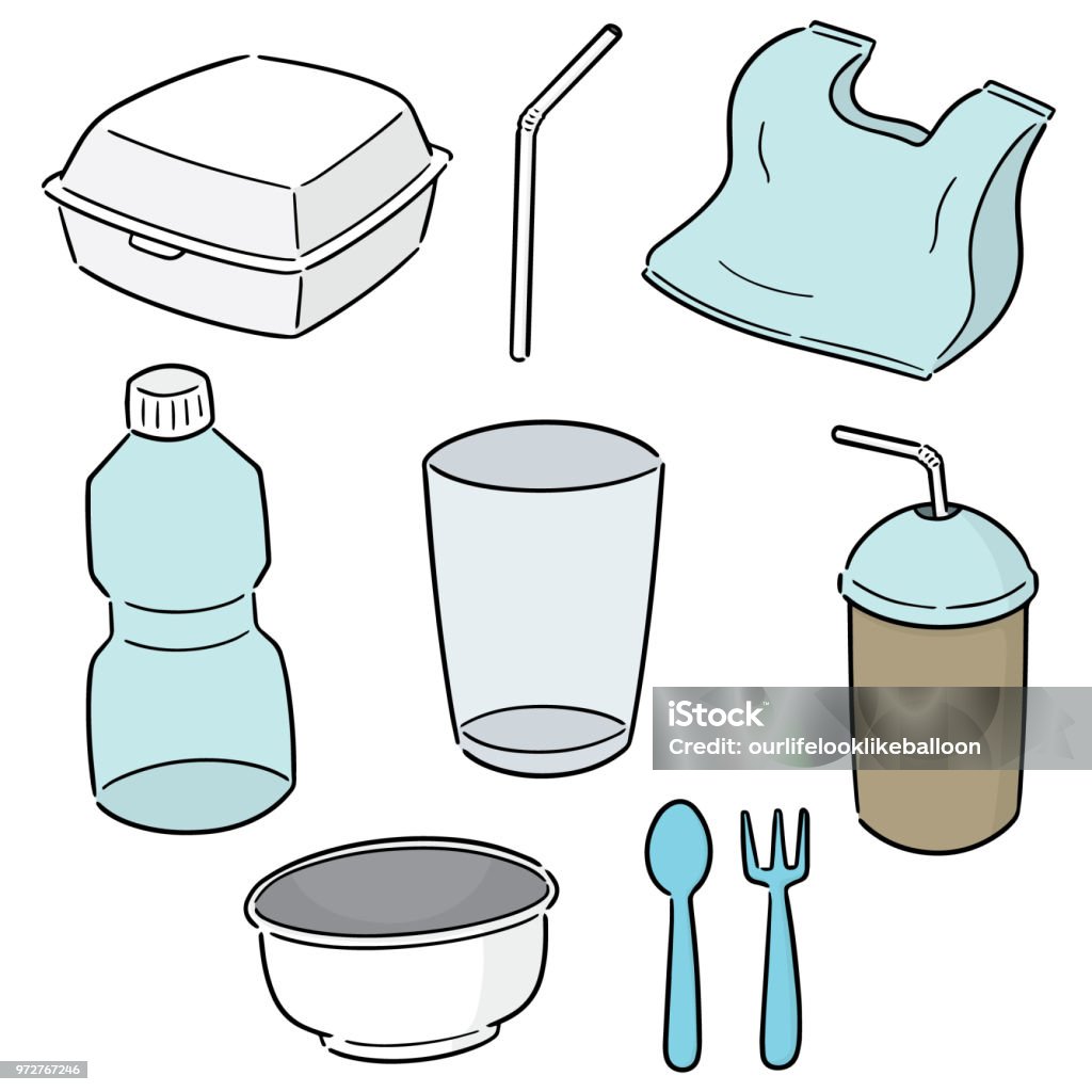 Generoso a pesar de Triatleta Ilustración de Productos No Biodegradables y más Vectores Libres de  Derechos de Plástico - Plástico, Cubiertos de plástico, Reciclaje - iStock