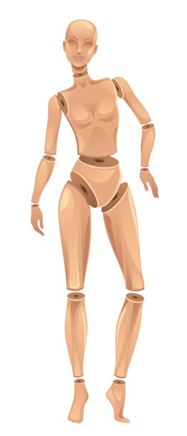 illustrations, cliparts, dessins animés et icônes de poupée cassé - mannequin naked female doll