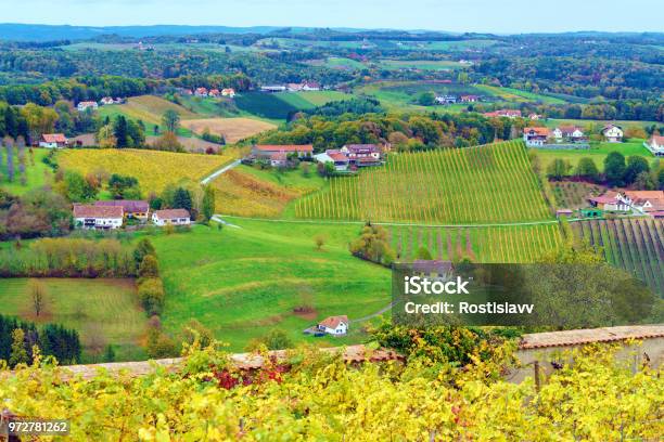 Vineyards Surrounding Castle Riegersburg Styria Austria Stock Photo - Download Image Now