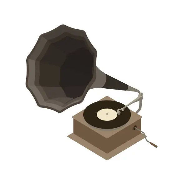 Vector illustration of 1920s Phonograph