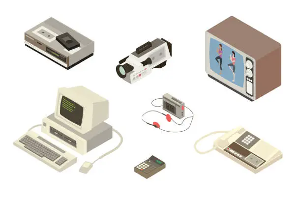 Vector illustration of 1980s Digital Equipment Illustration