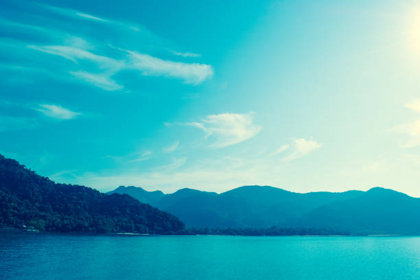 sky and water of ocean sea nature summer background