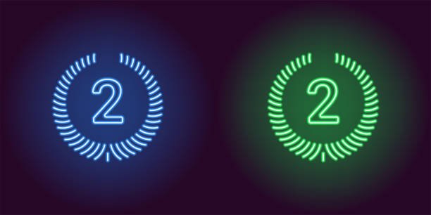 istock Neon icon of Blue and Green Second Place 972795768