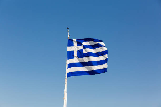 istock Greece flag waving on the wind 972833316