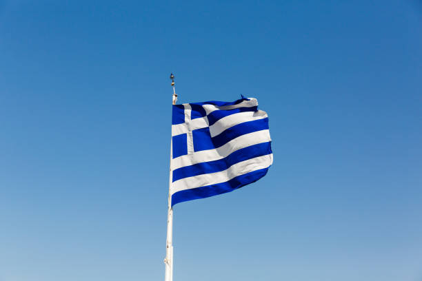 istock Greece flag waving on the wind 972833318