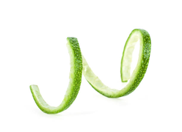 istock Lime skin isolated on white background 972836258