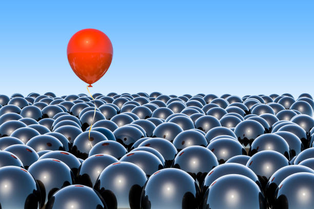 istock Winner and leader concept with balloons. 3D rendering 972842180