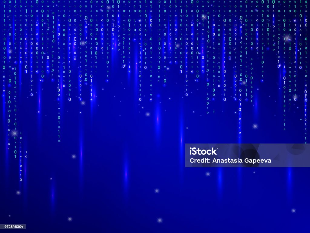 Matrix Blue Background Vector Illustration Stock Illustration ...