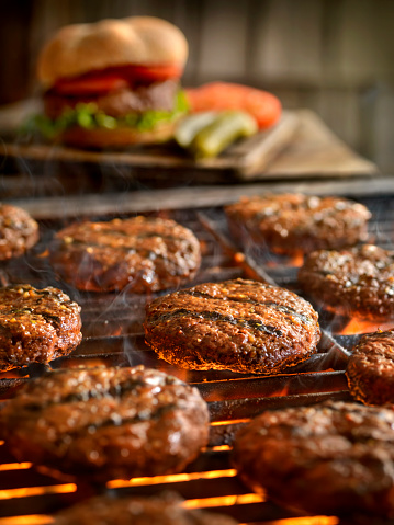 Hamburgers on the BBQ