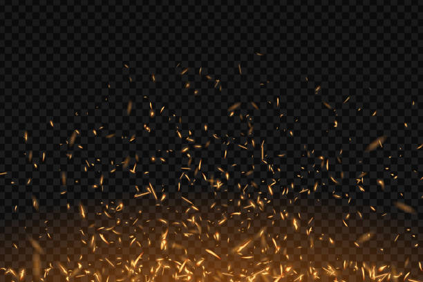 ilustrações de stock, clip art, desenhos animados e ícones de vector realistic isolated fire effect for decoration and covering on the transparent background. concept of sparkles, flame and light. - sparks