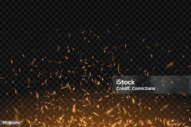 Vector Realistic Isolated Fire Effect For Decoration And Covering On The Transparent Background Concept Of Sparkles Flame And Light Stock Illustration - Download Image Now