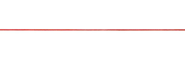 Red rope isolated Long straight red rope isolated on white wool stock pictures, royalty-free photos & images