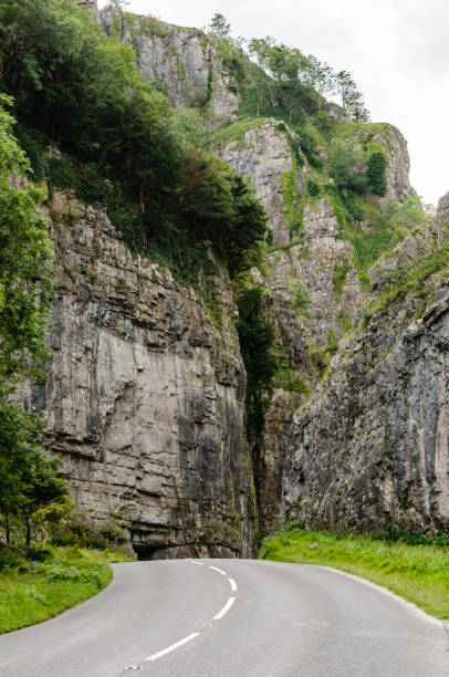 istock Road running through the Cheddar Gorge, Somerset, England 972866580