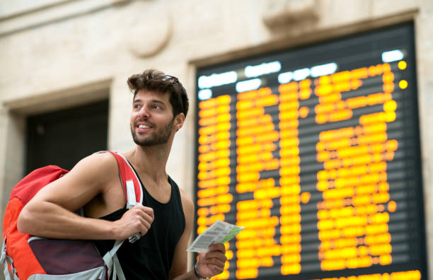 istock Handsome man at the train station. 972872874