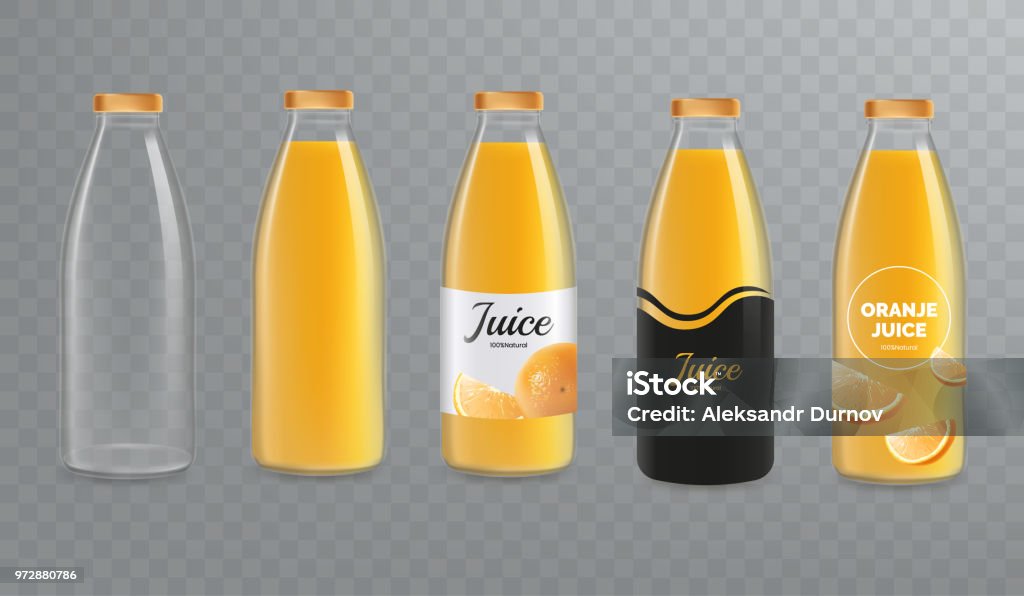 Free Glass Juice Bottle Mockups