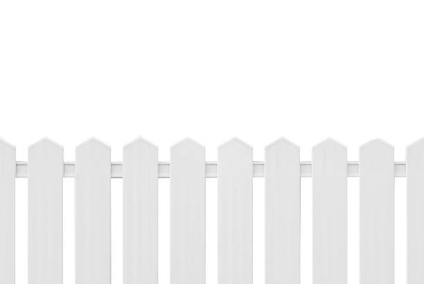 istock White wood fence isolated on white background 972906046