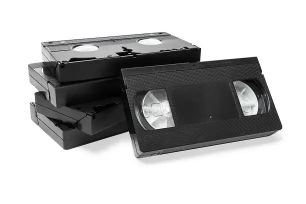 Photo of Vhs videocassette on white