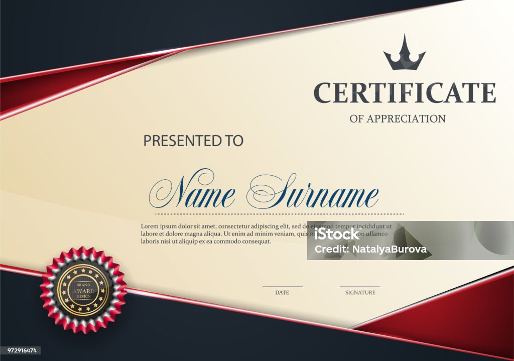 Certificate of Appreciation template. Certificate of Appreciation template.eps10.vector new Certificate stock vector