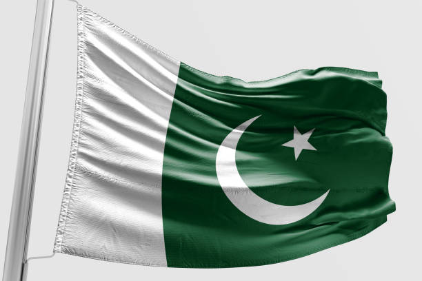 istock Isolated Pakistani Flag waving 3d Realistic fabric 972919146
