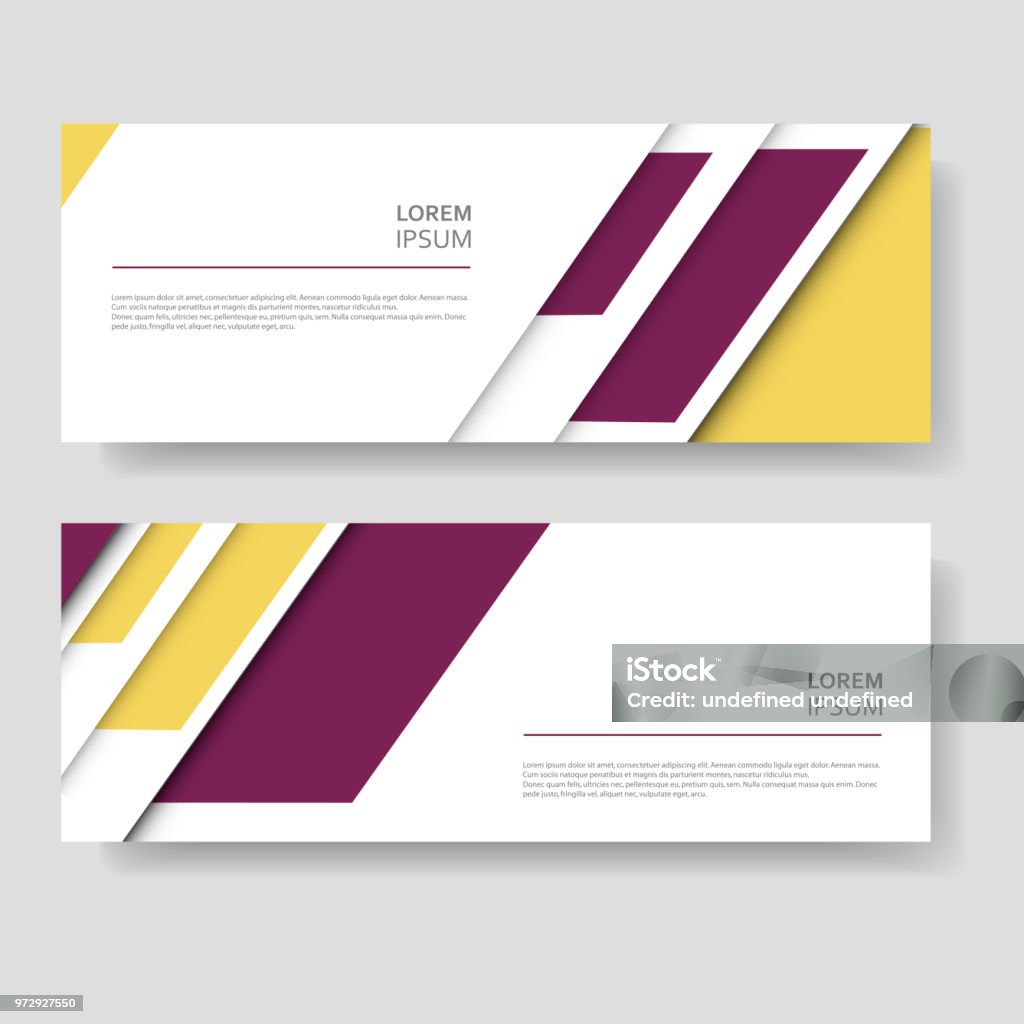 2 Color Banner Two Abstract Vector Banner Design With Modern Color Line Style Stock ...