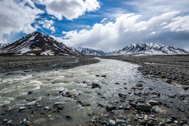 istock Toklat river with mountains 972954208