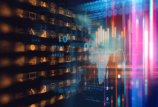 istock business and learning icon  on blue  earth technology background 972961778