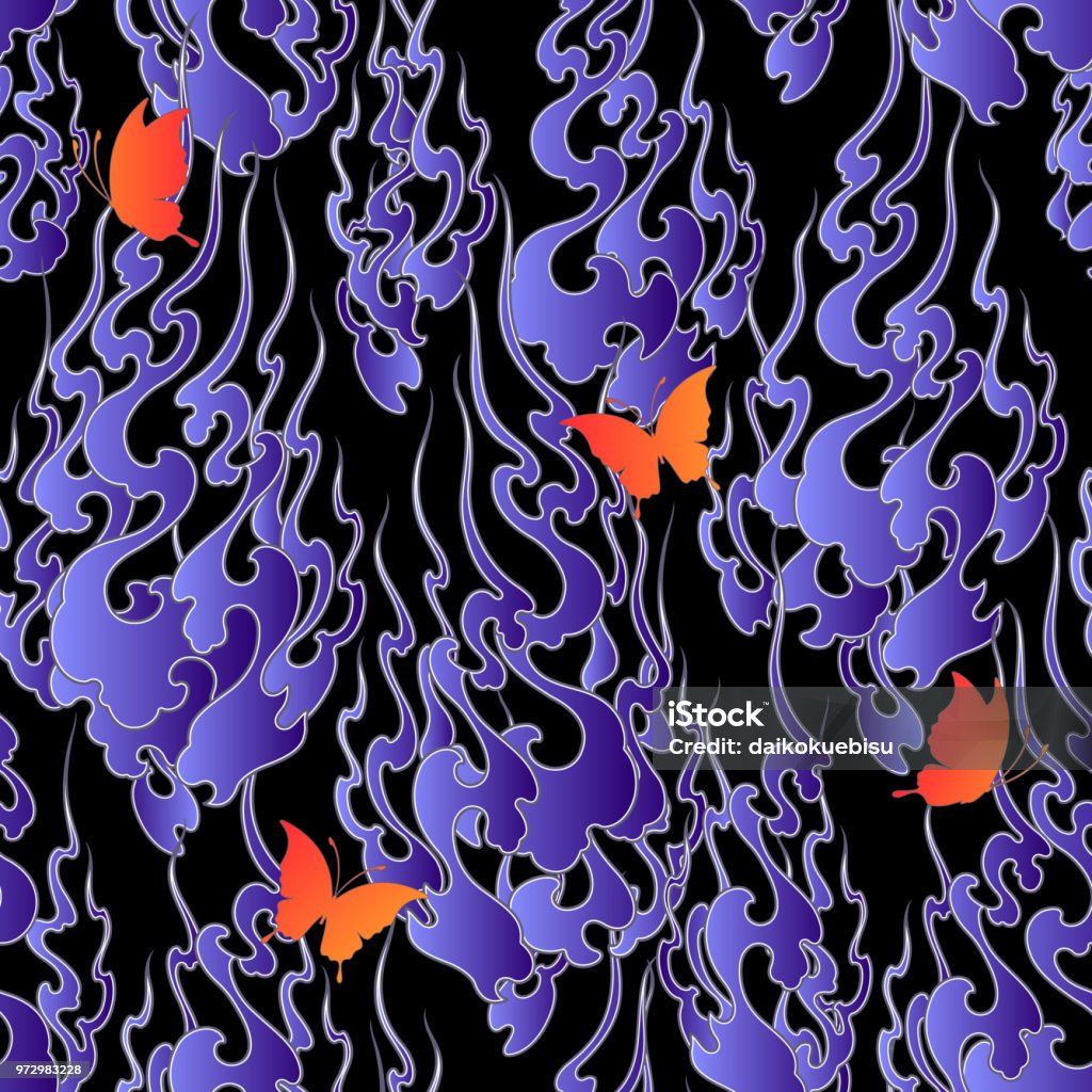 Fire Texture Japanese Japanese Style Flame Pattern Illustration Stock Illustration - Download ...