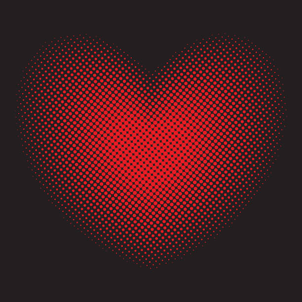Big Red Halftone Heart Stock Illustration - Download Image Now - Heart  Shape, Heart - Internal Organ, Black Background - iStock