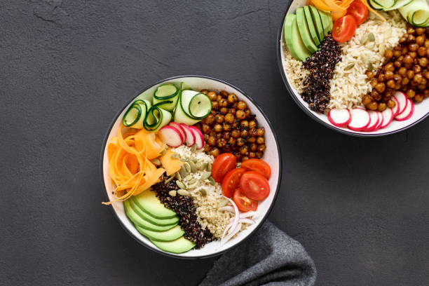 istock Two vegetarian buddha bowl 972993498