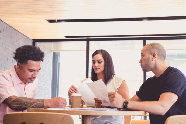 istock Diversity in the workplace - Samoan and Maori/mixed ethnicity employees reviewing reports in a business meeting 973008564